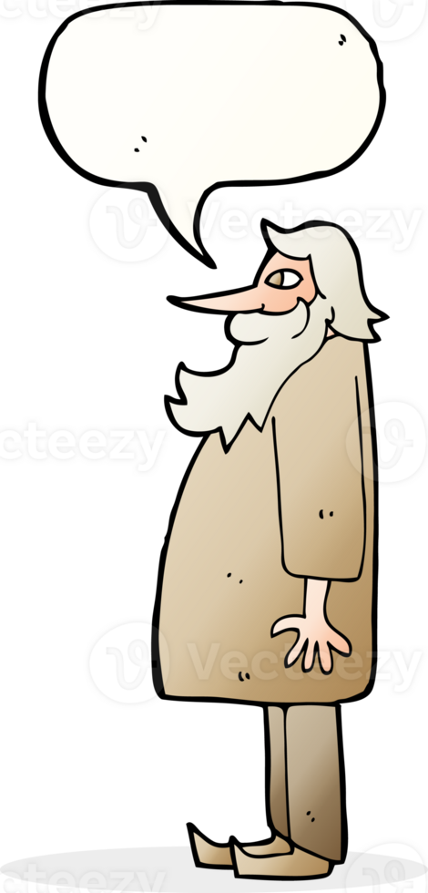 cartoon bearded old man with speech bubble png