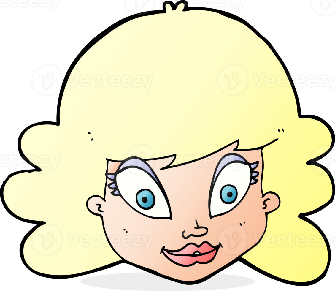 cartoon happy female face png