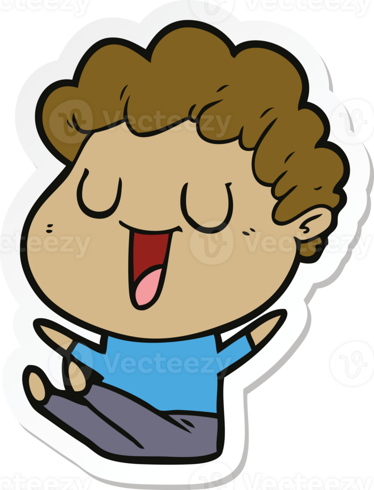 sticker of a laughing cartoon man png