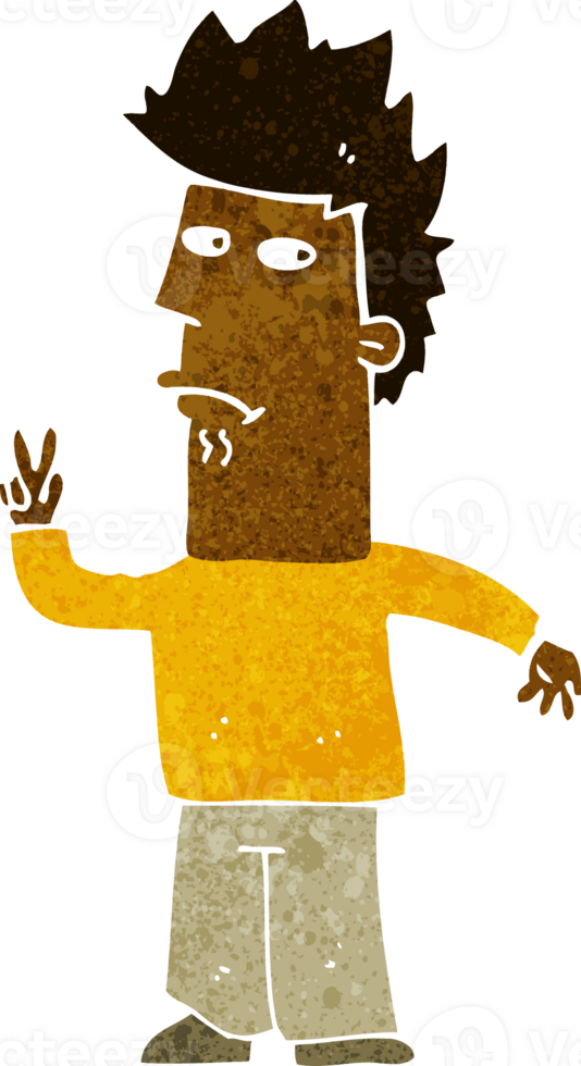 cartoon man giving peace sign png