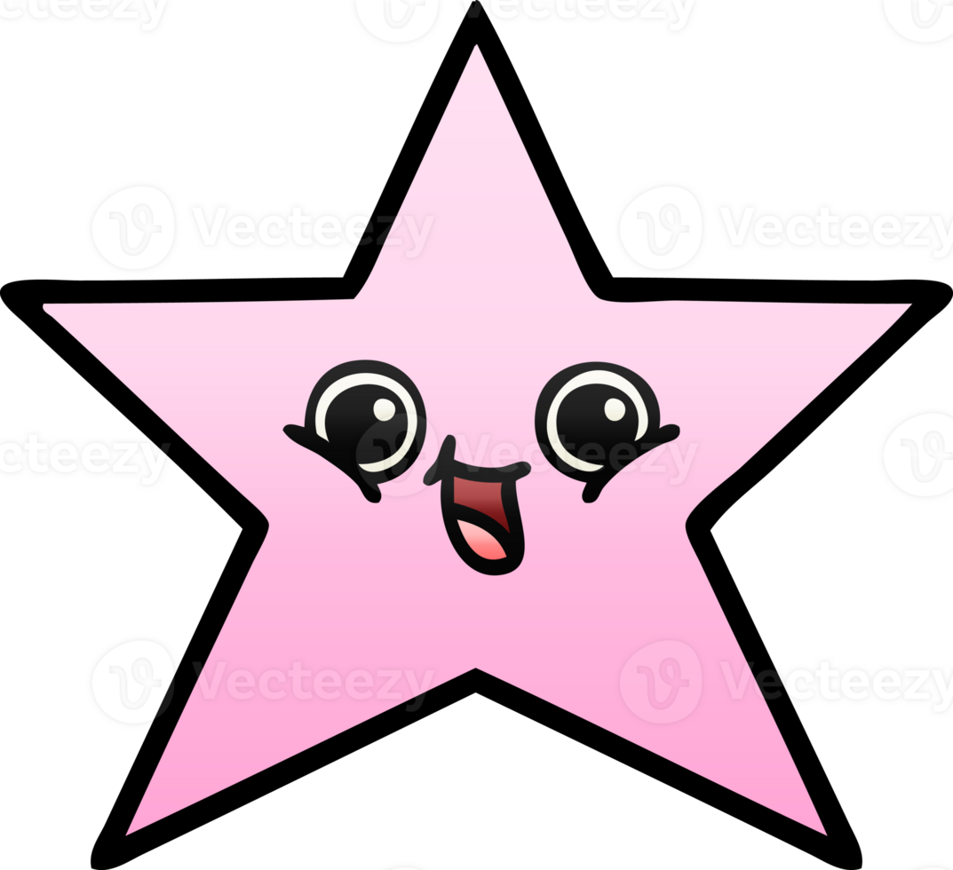 gradient shaded cartoon of a star fish png