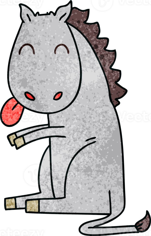 hand drawn quirky cartoon horse png