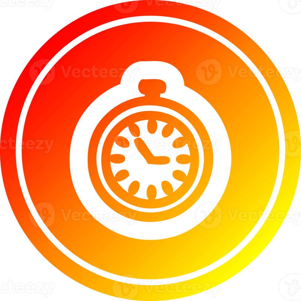 stop watch circular icon with warm gradient finish png