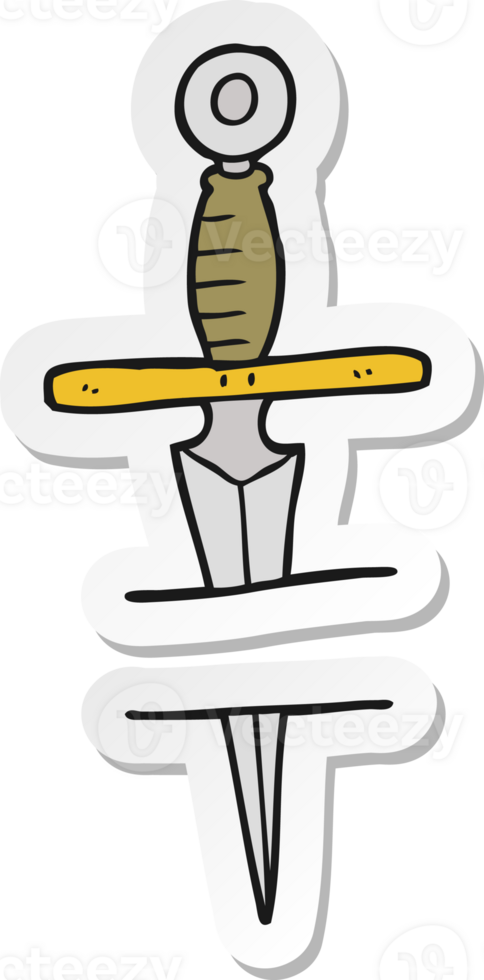 sticker of a cartoon dagger tattoo symbol png