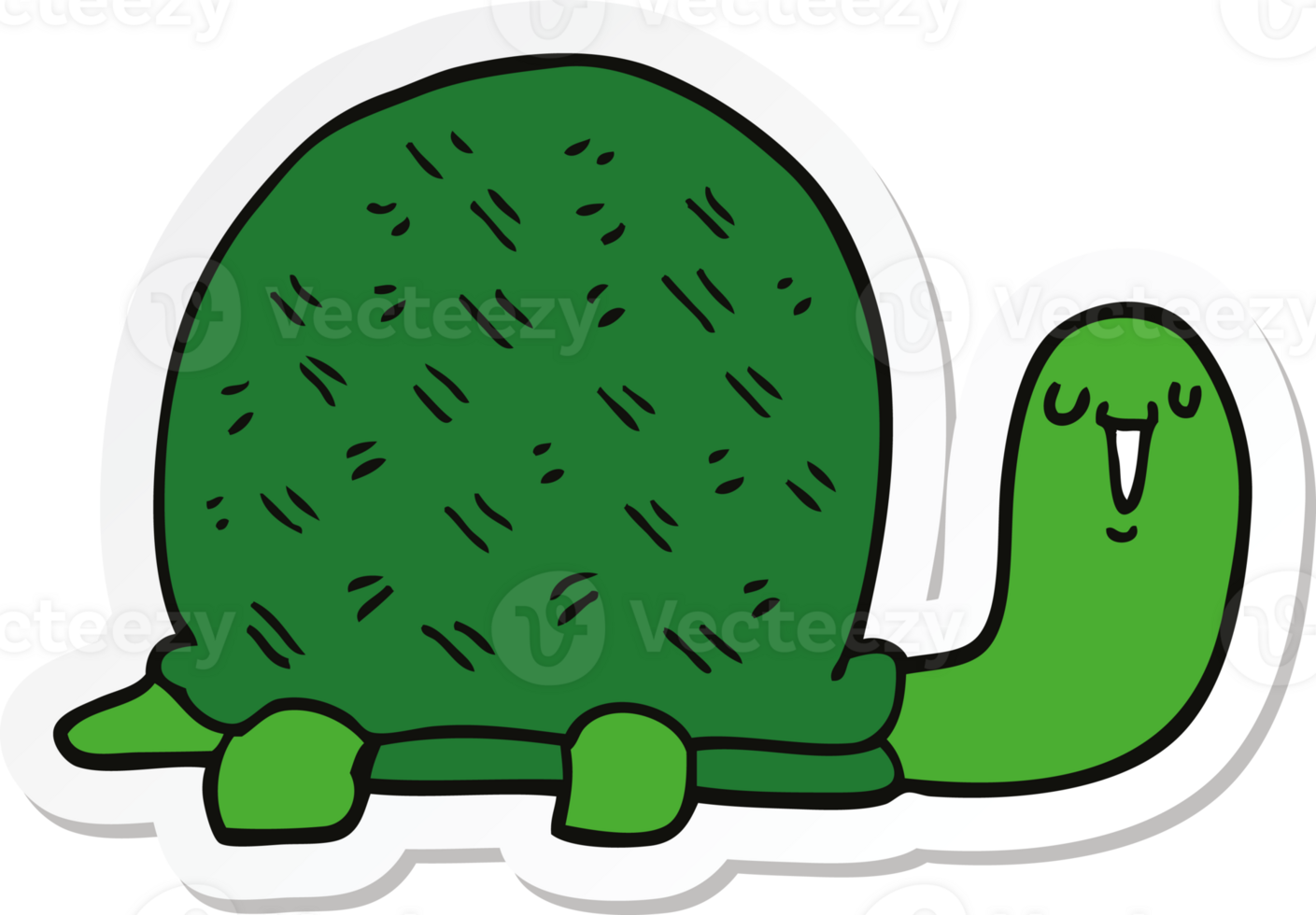 sticker of a cute cartoon turtle png