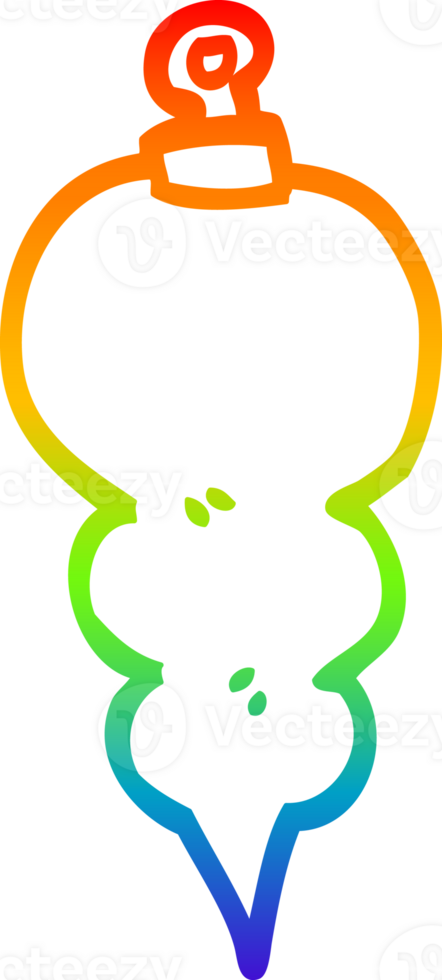 rainbow gradient line drawing of a cartoon xmas decoration png