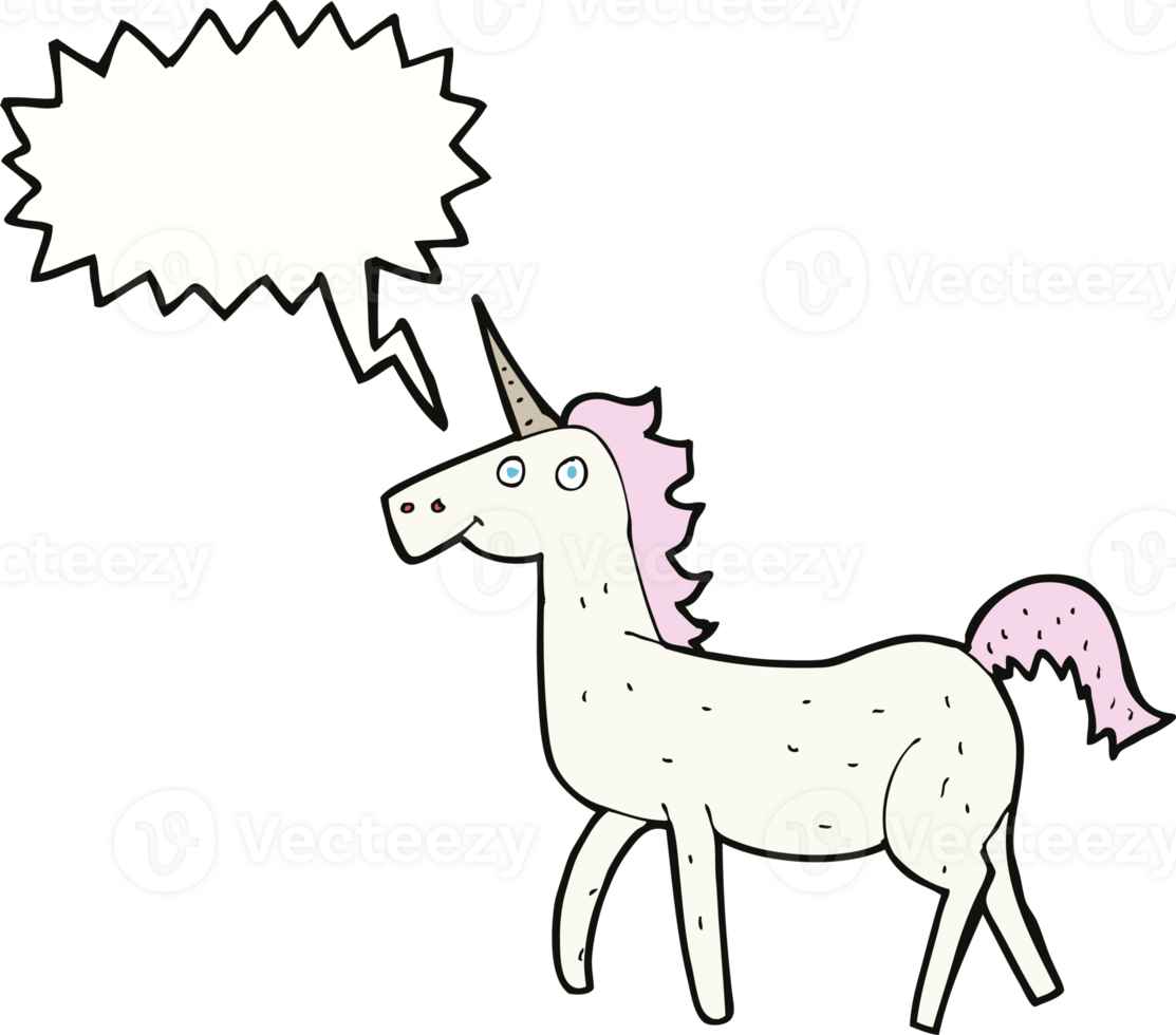 cartoon unicorn with speech bubble png