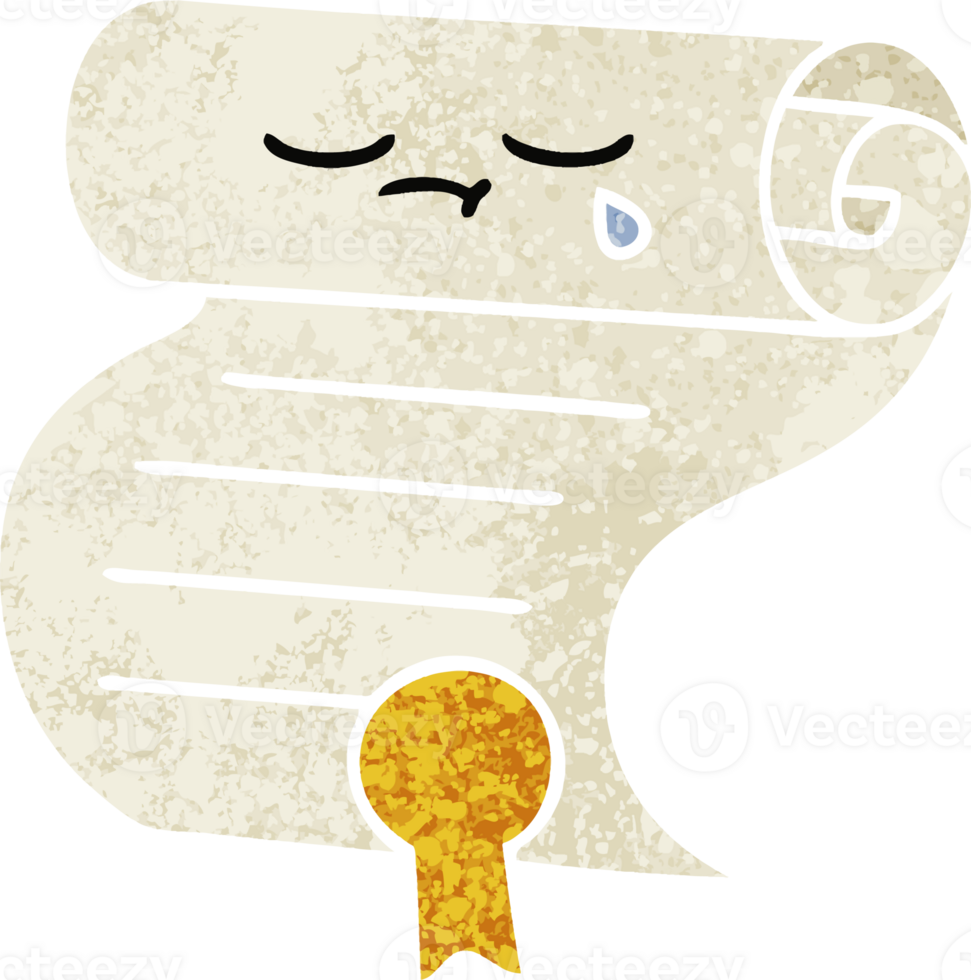 retro illustration style cartoon of a contract png