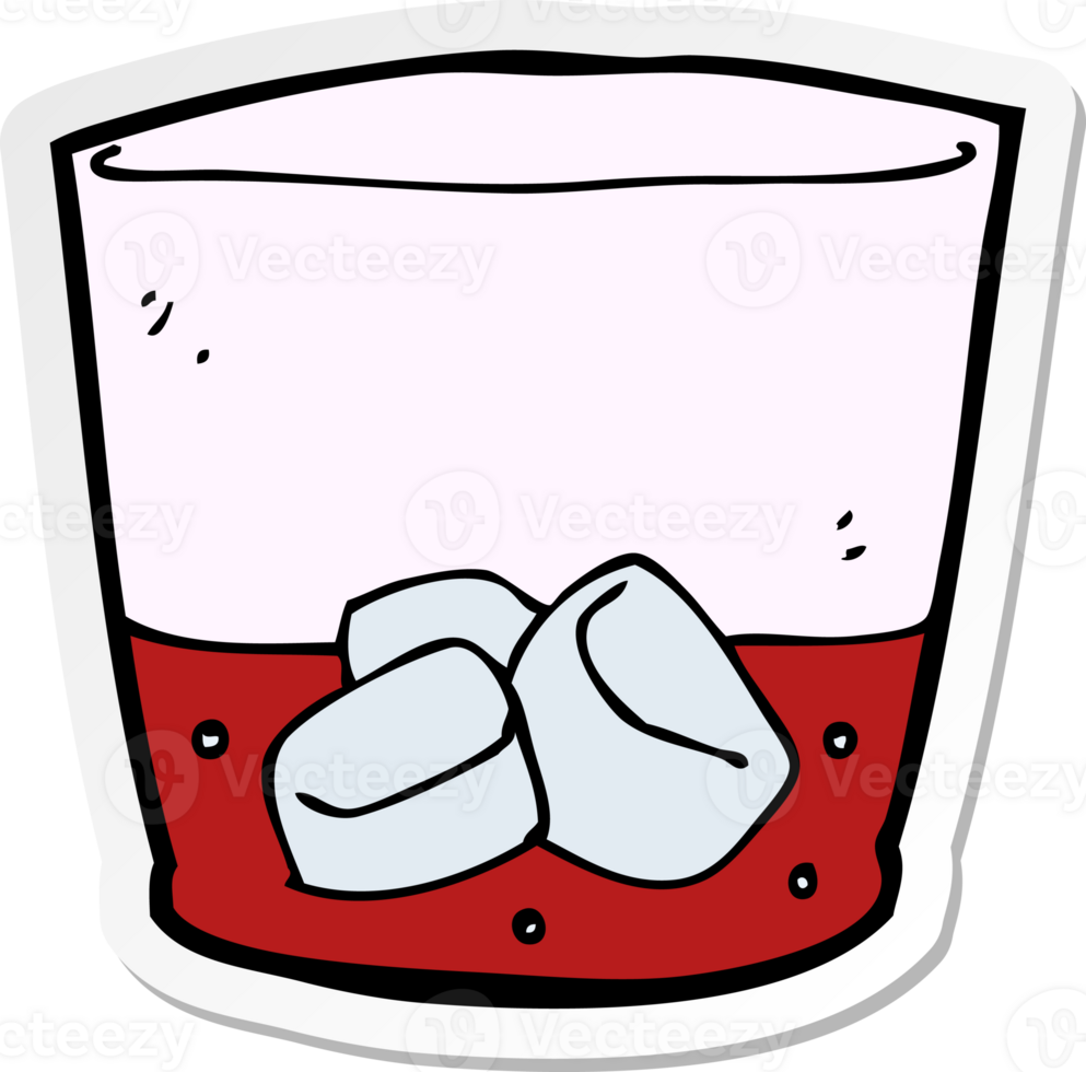 sticker of a cartoon drink in glass png
