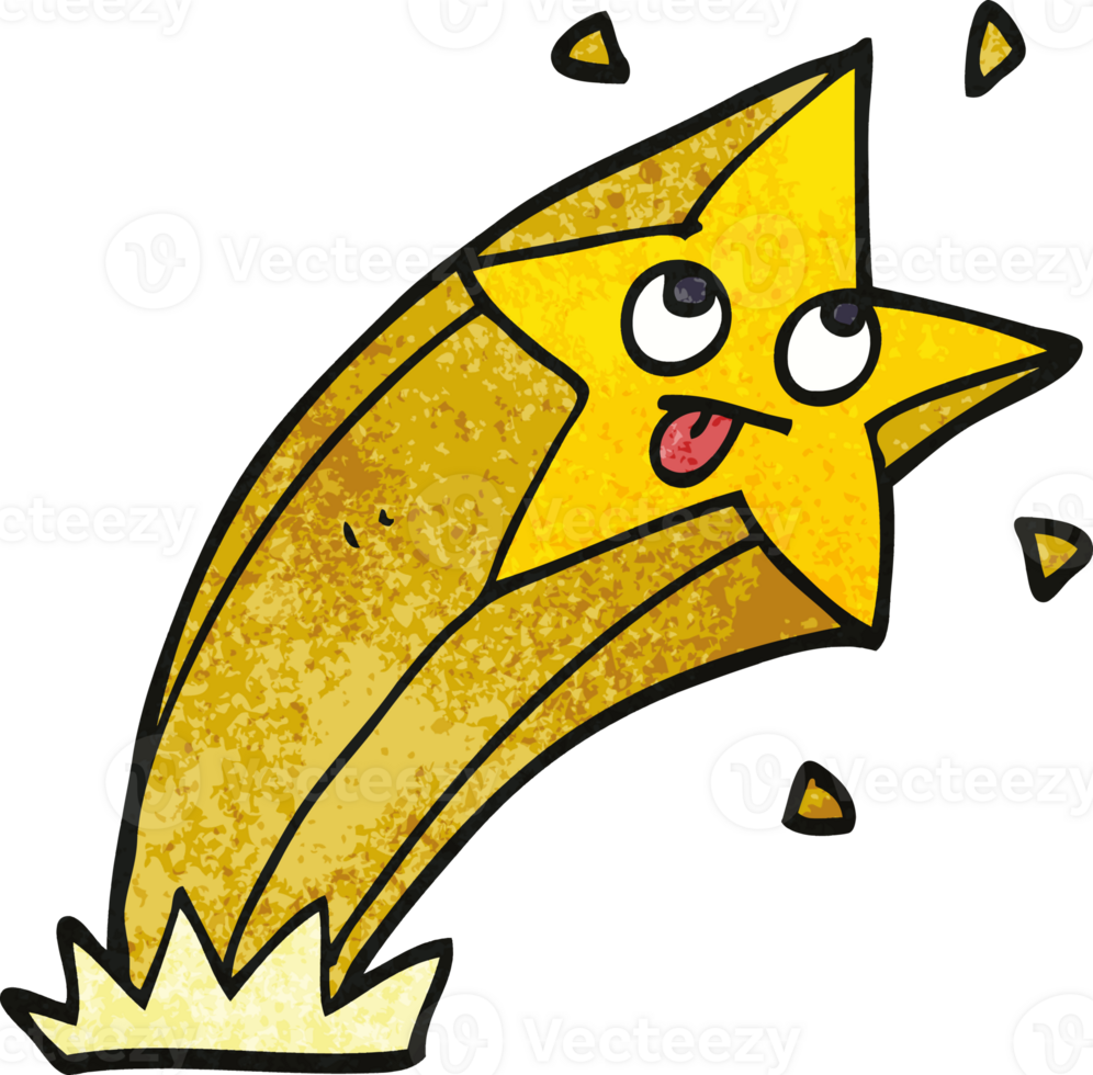 cartoon doodle shooting star png
