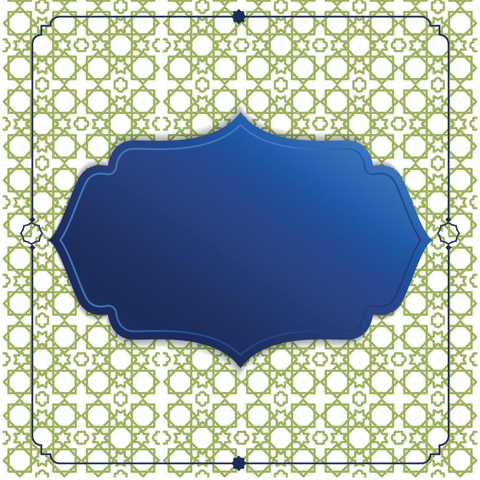 Islamic Decorative Green border geometric style Background vector