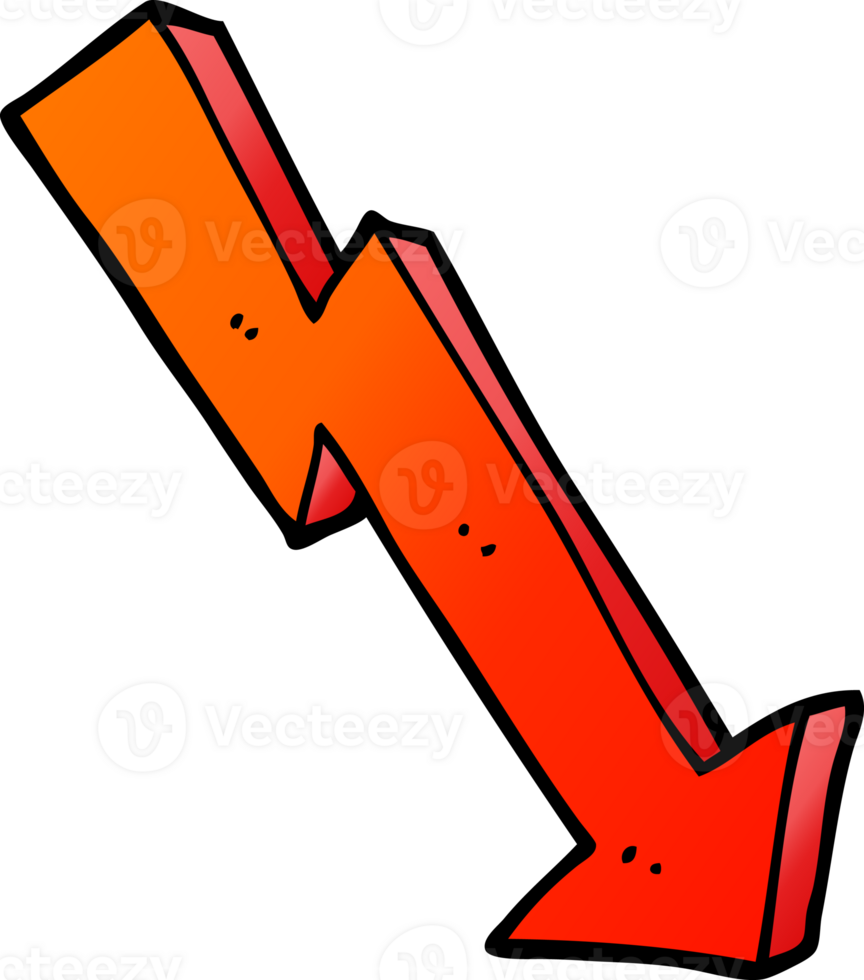 gradient illustration cartoon business loss arrow png