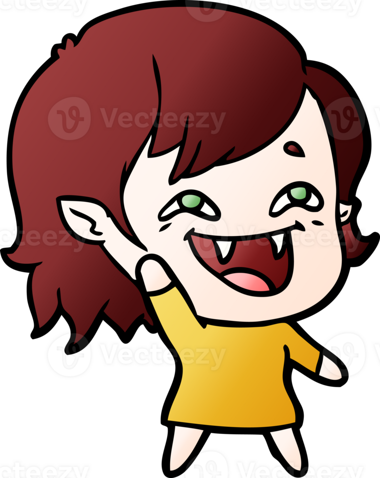 cartoon laughing vampire girl png
