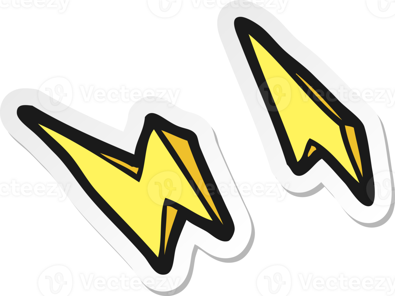 sticker of a cartoon lightning bolt doodles png