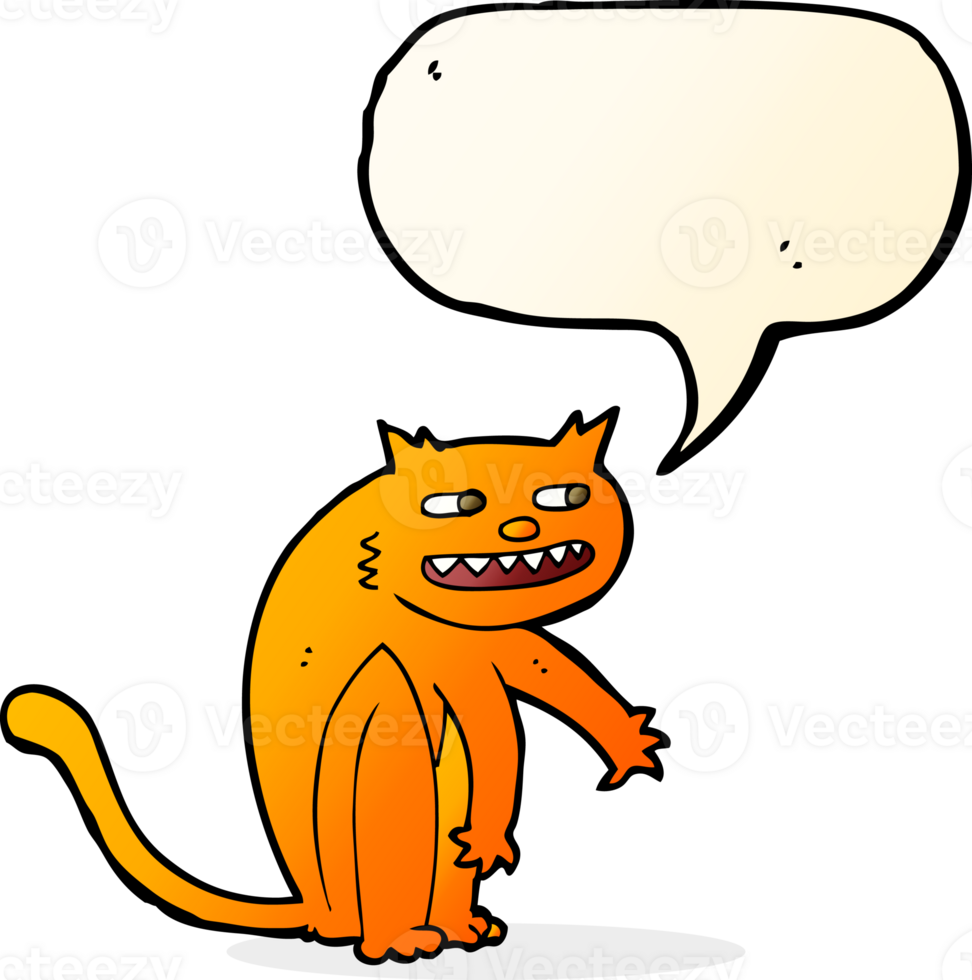 cartoon happy cat with speech bubble png