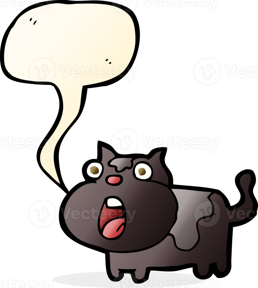 cartoon shocked cat with speech bubble png
