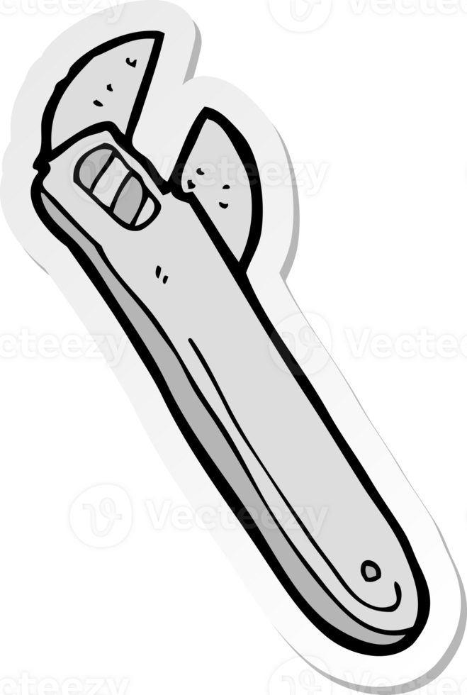 sticker of a cartoon adjustable spanner png