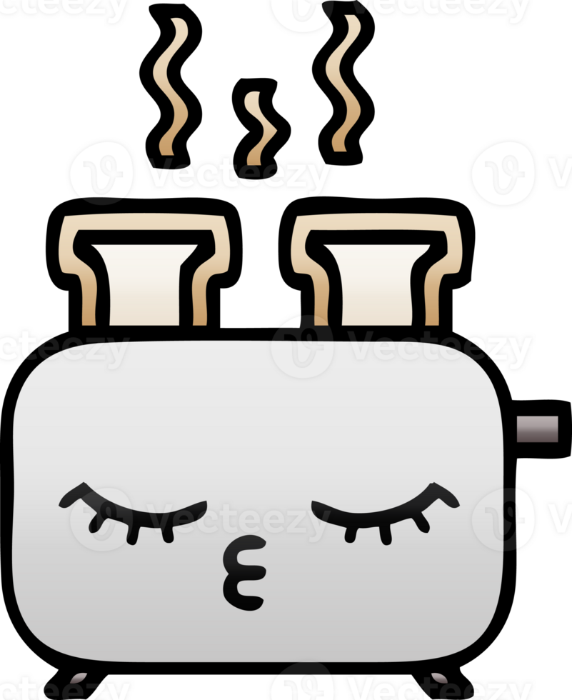 gradient shaded cartoon of a of a toaster png