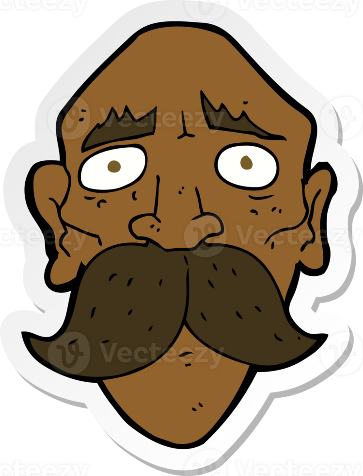 sticker of a cartoon sad old man png