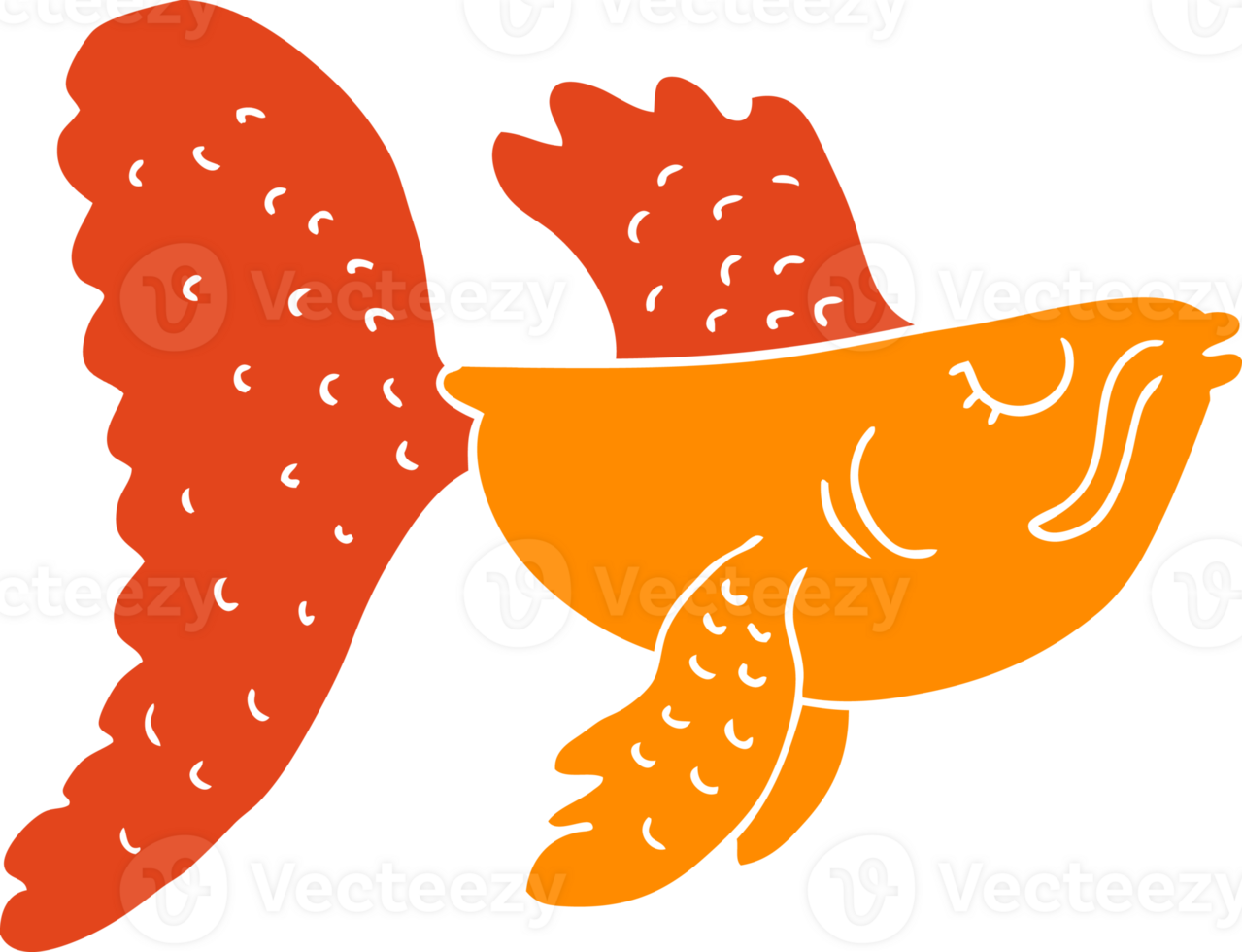 flat color style cartoon chinese fighting fish png