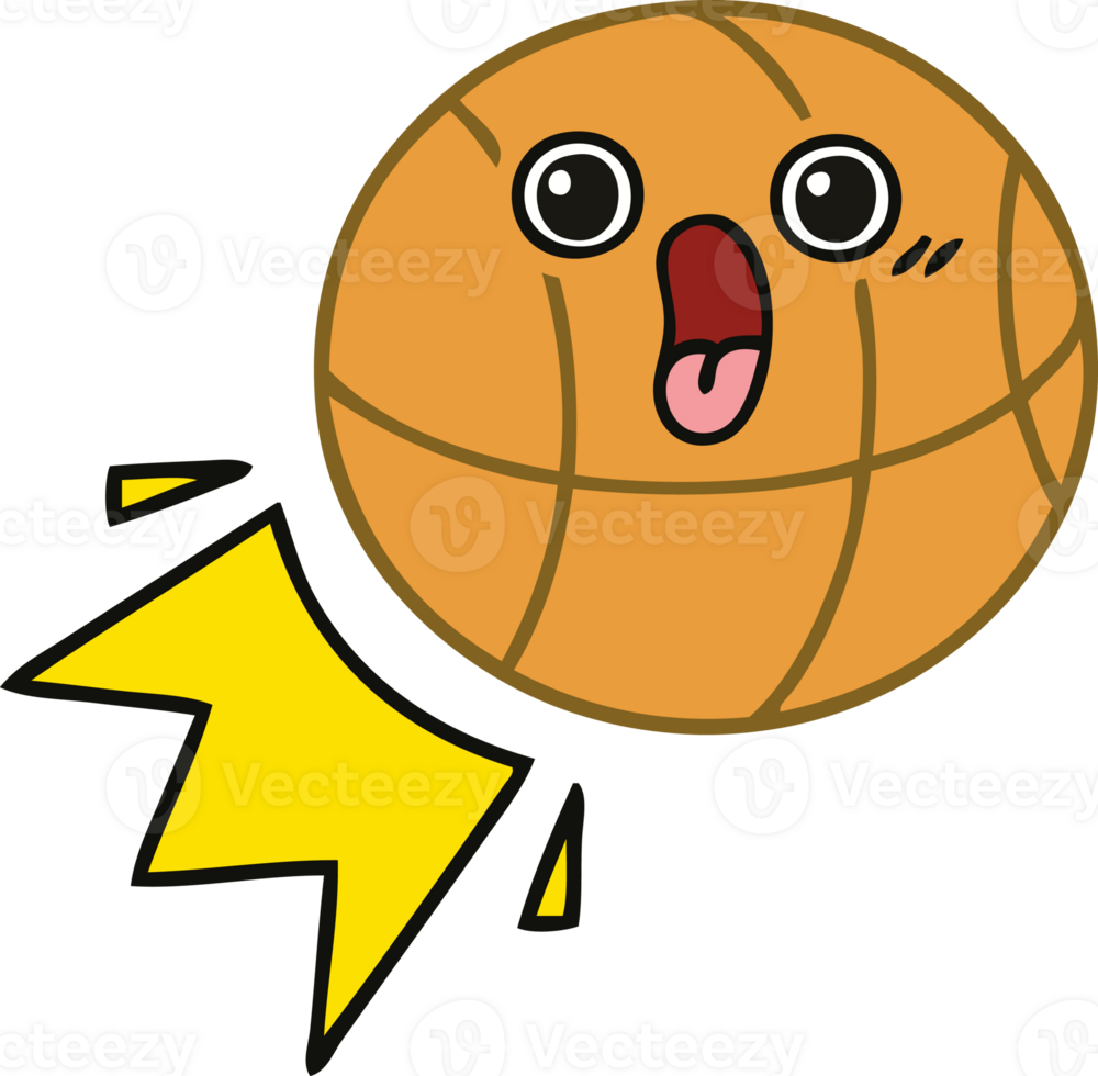cute cartoon of a basketball png