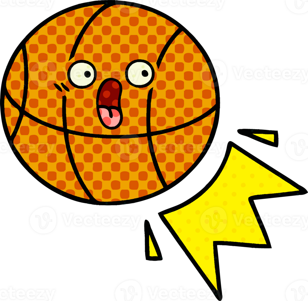 comic book style cartoon of a basketball png