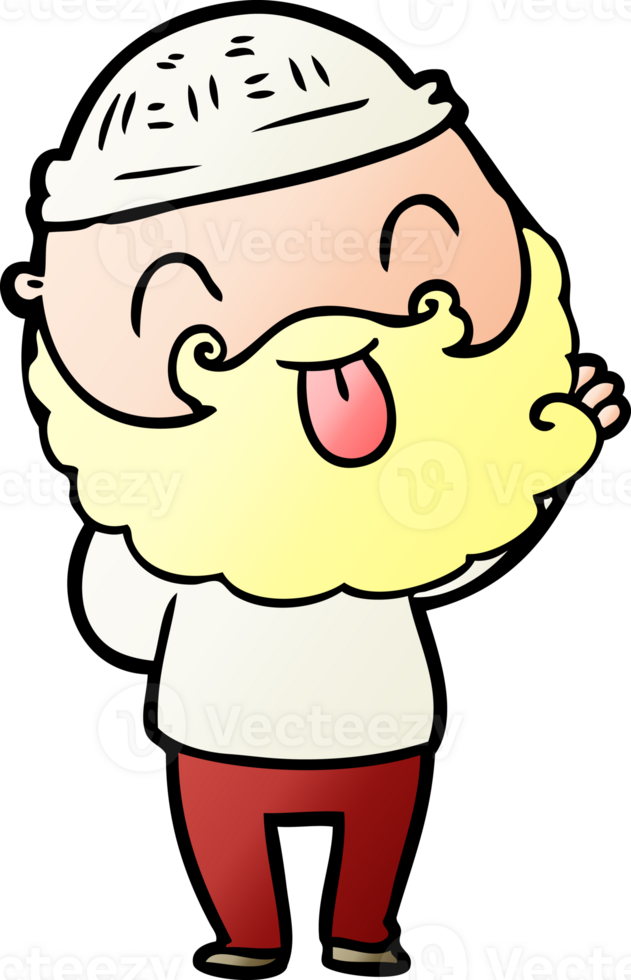 man with beard sticking out tongue png