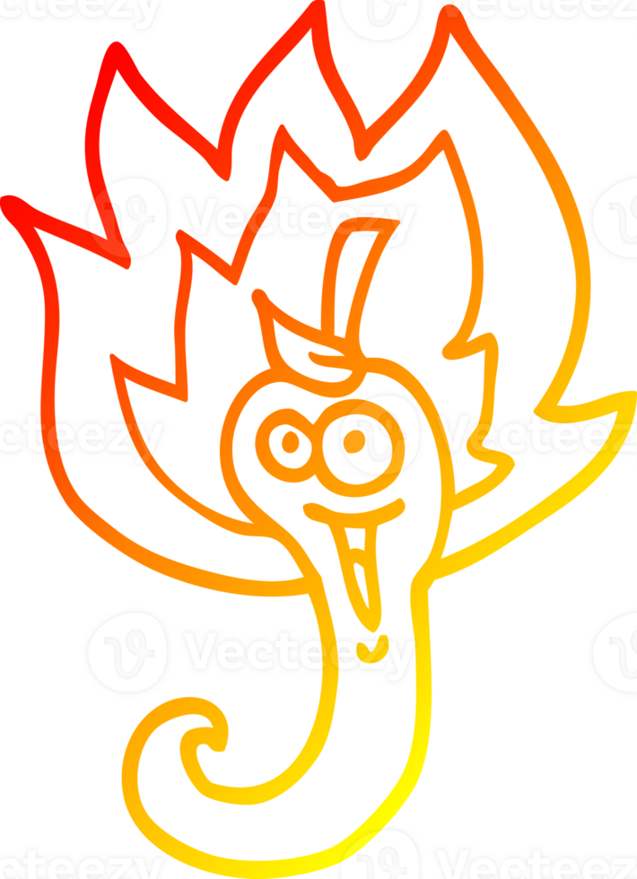 warm gradient line drawing of a cartoon red hot chili png