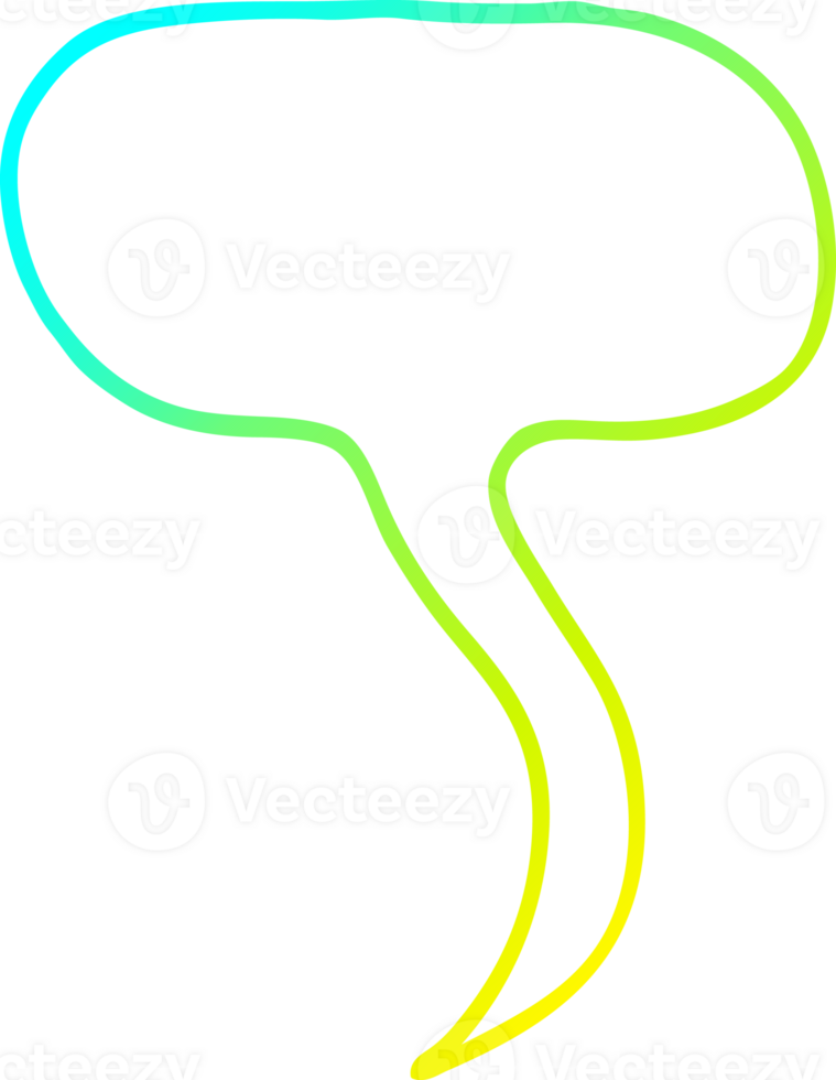 cold gradient line drawing of a cartoon speech bubble png