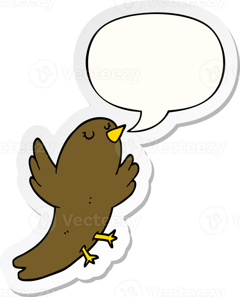cartoon bird with speech bubble sticker png