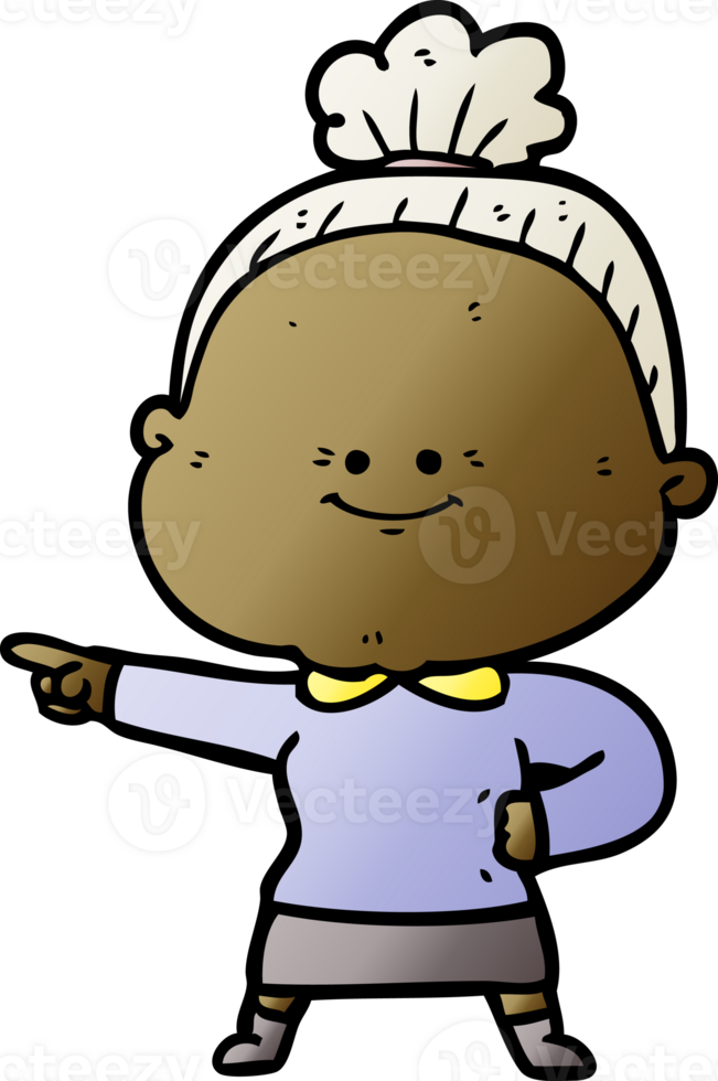 cartoon happy old woman png