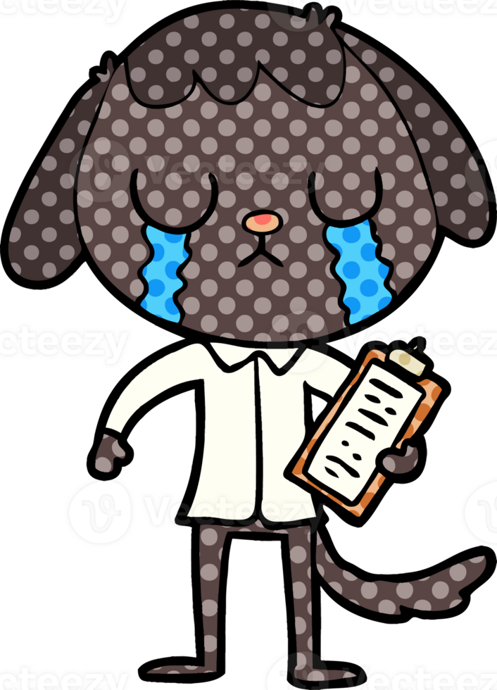 cute cartoon dog crying png