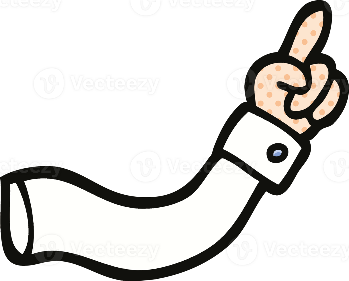 comic book style cartoon pointing arm png