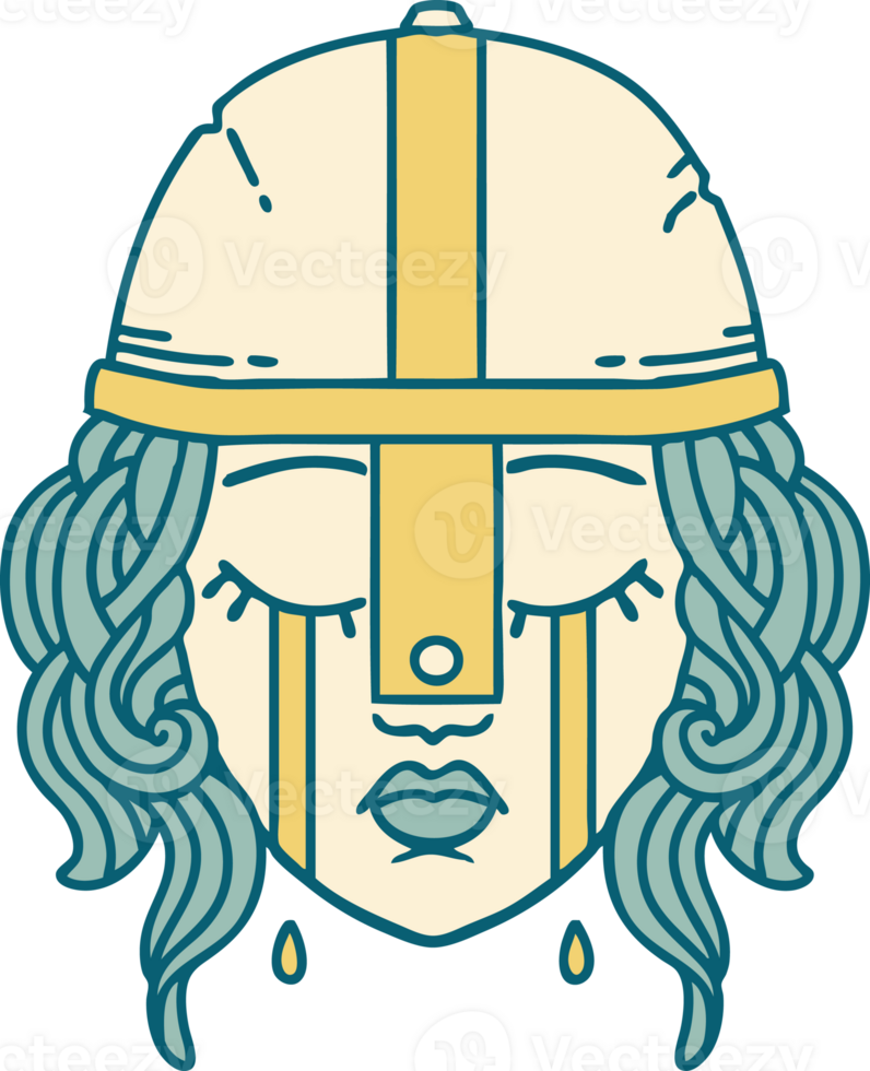 Retro Tattoo Style crying human fighter png