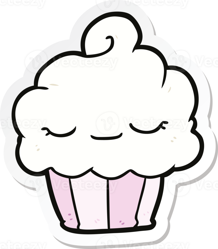 sticker of a cartoon cupcake png