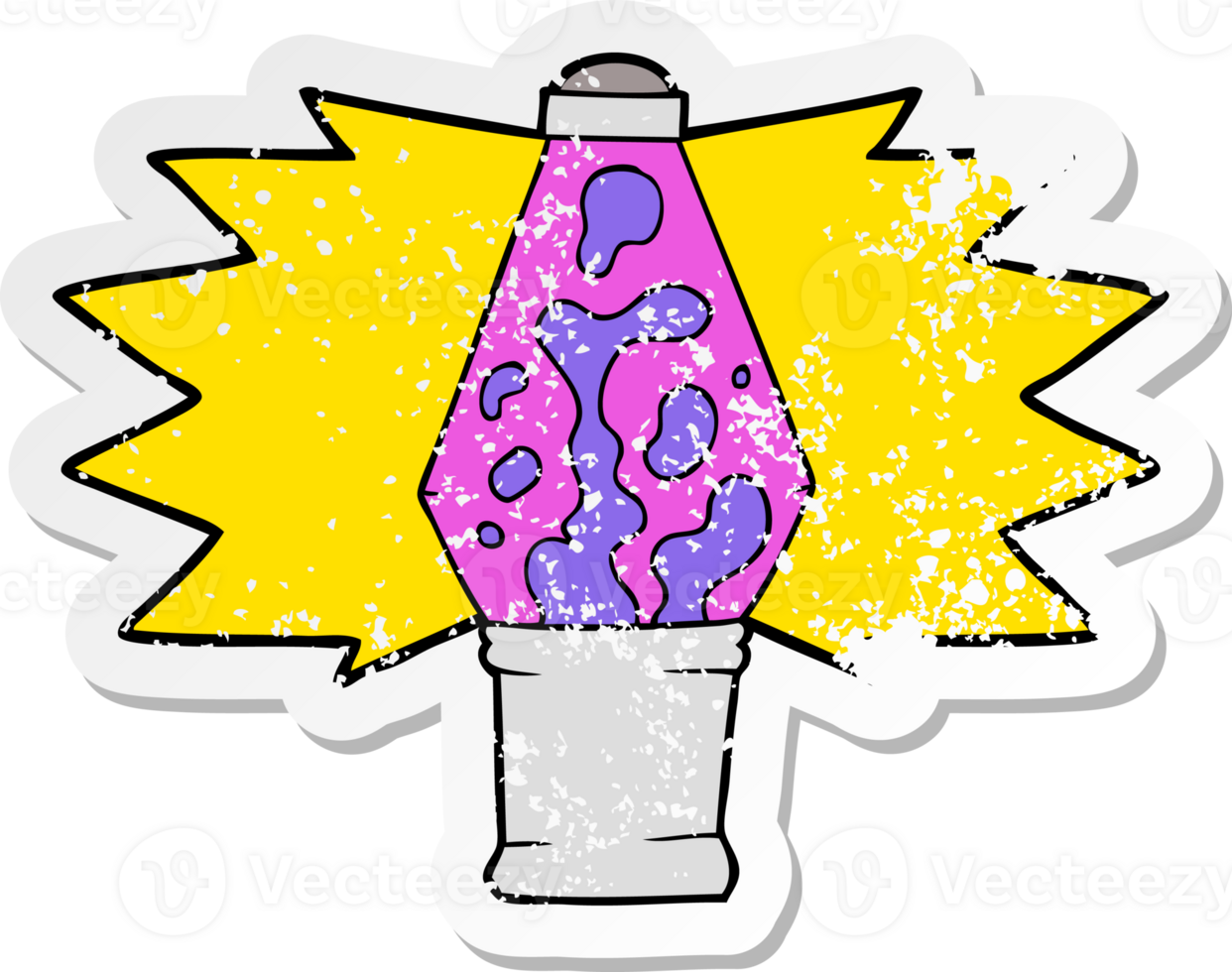 distressed sticker of a cartoon lava lamp png