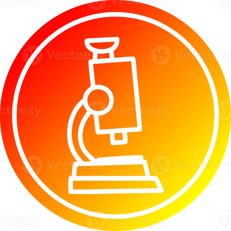 microscope and slide circular icon with warm gradient finish png