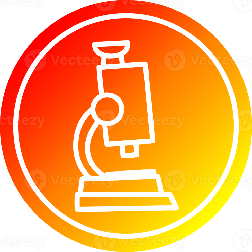 microscopio e diapositiva circolare icona con caldo pendenza finire png