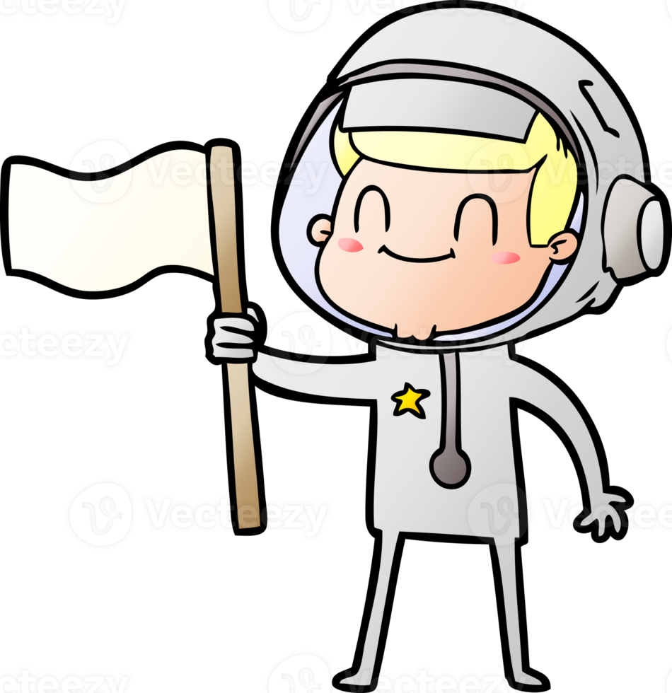happy cartoon astronaut png