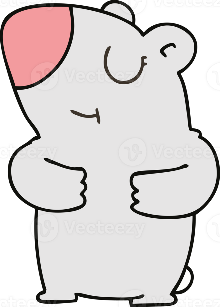 hand drawn quirky cartoon bear png