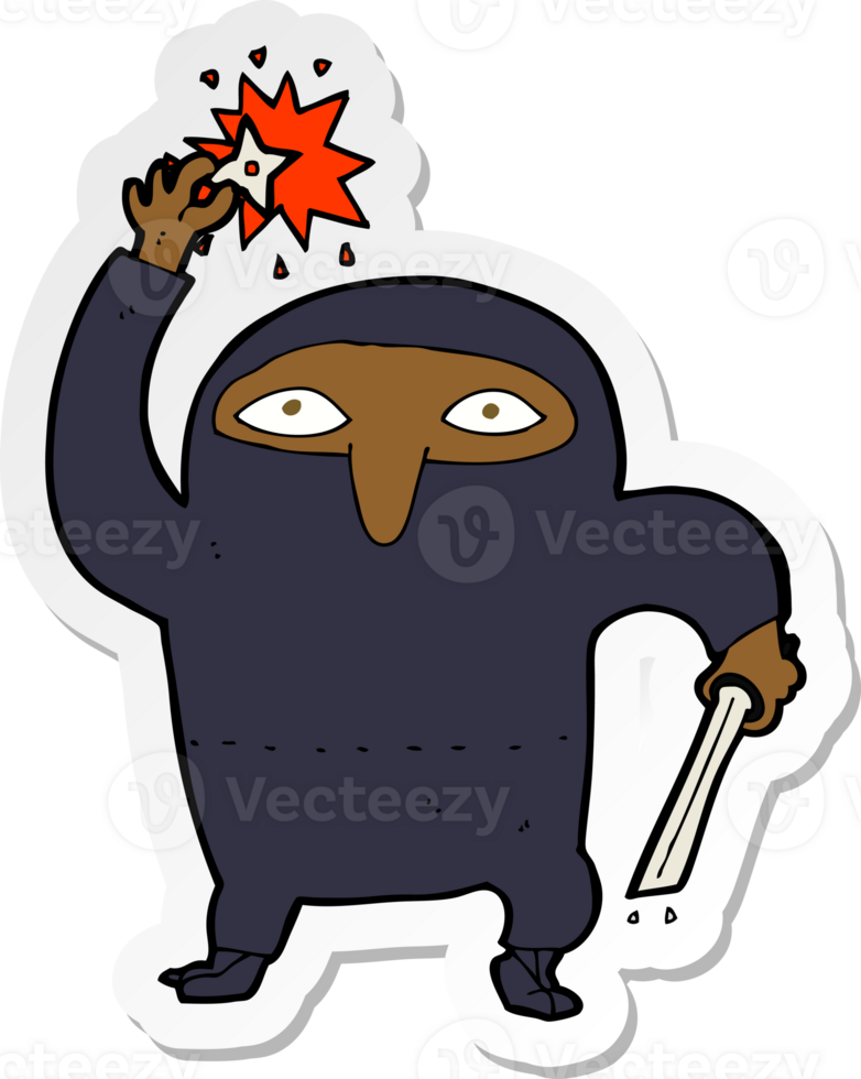 sticker of a cartoon ninja png