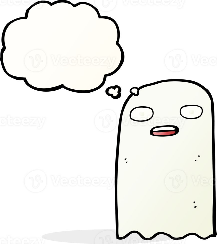 funny cartoon ghost with thought bubble png