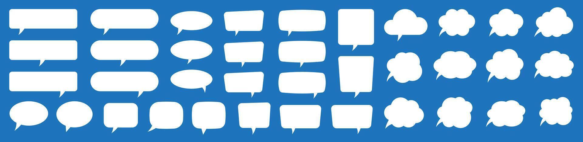 Set of speech bubbles. Speak bubble text, cartoon chatting box, message box. Blank empty white speech bubbles. vector