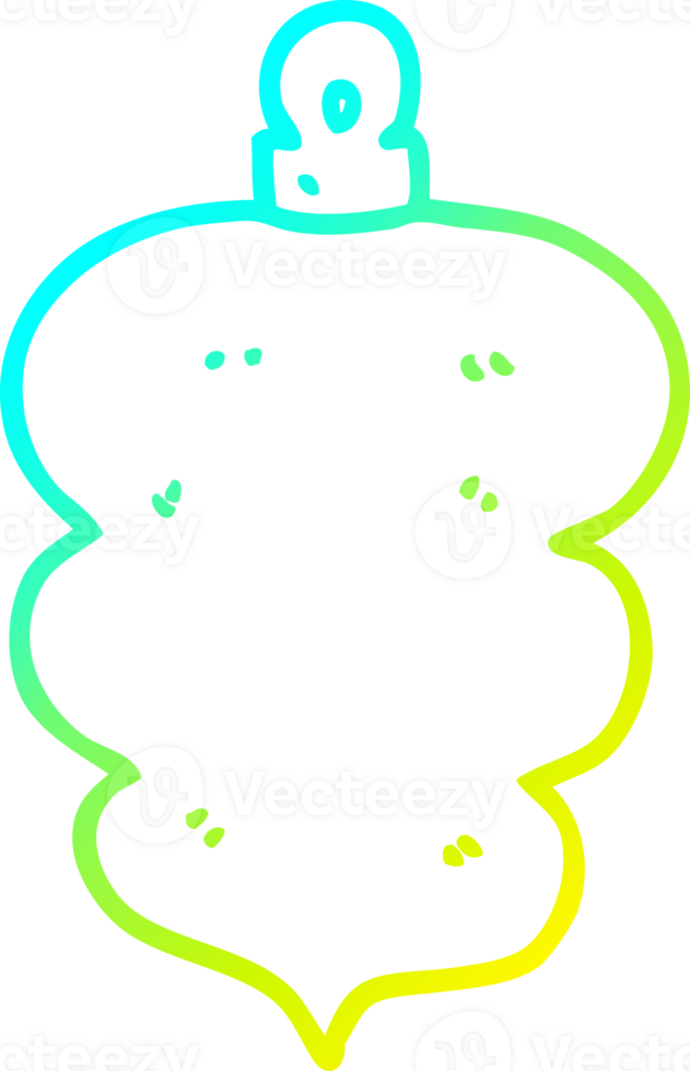 cold gradient line drawing of a cartoon christmas bauble png