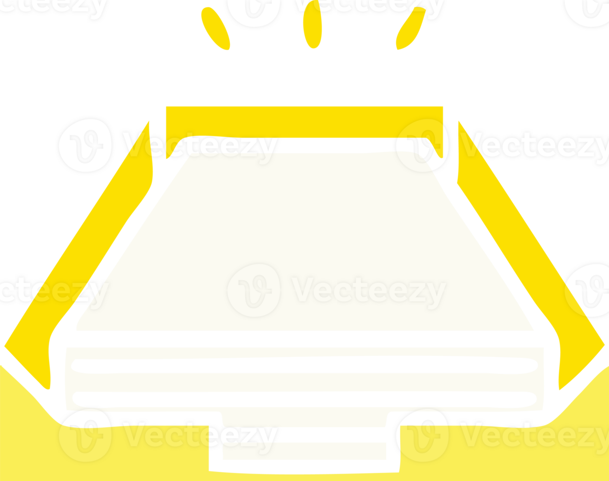 flat color retro cartoon of a paper stack in tray png