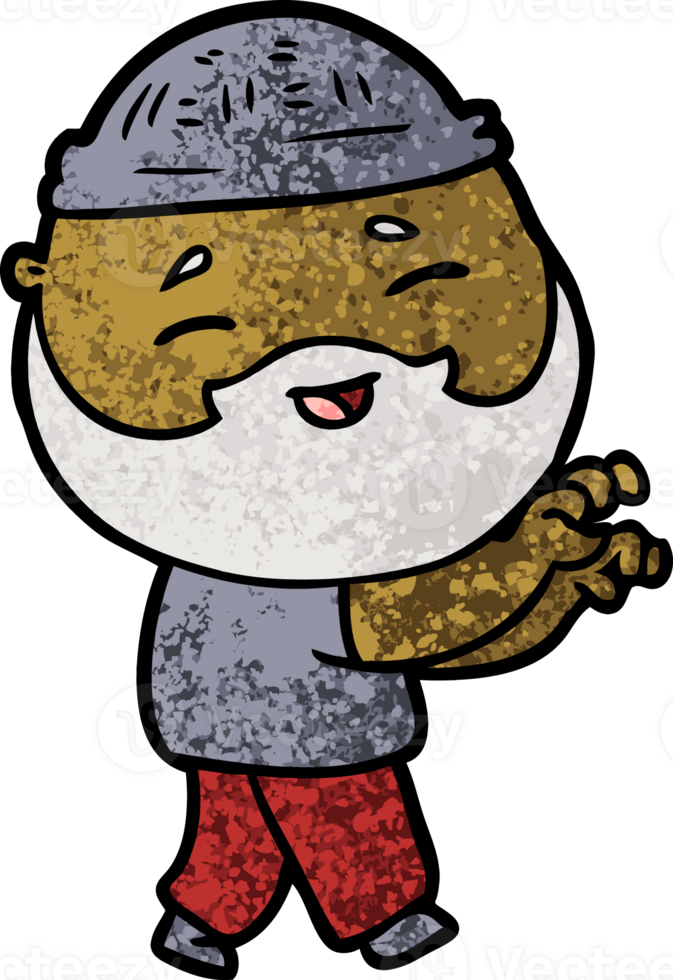 cartoon happy bearded man png
