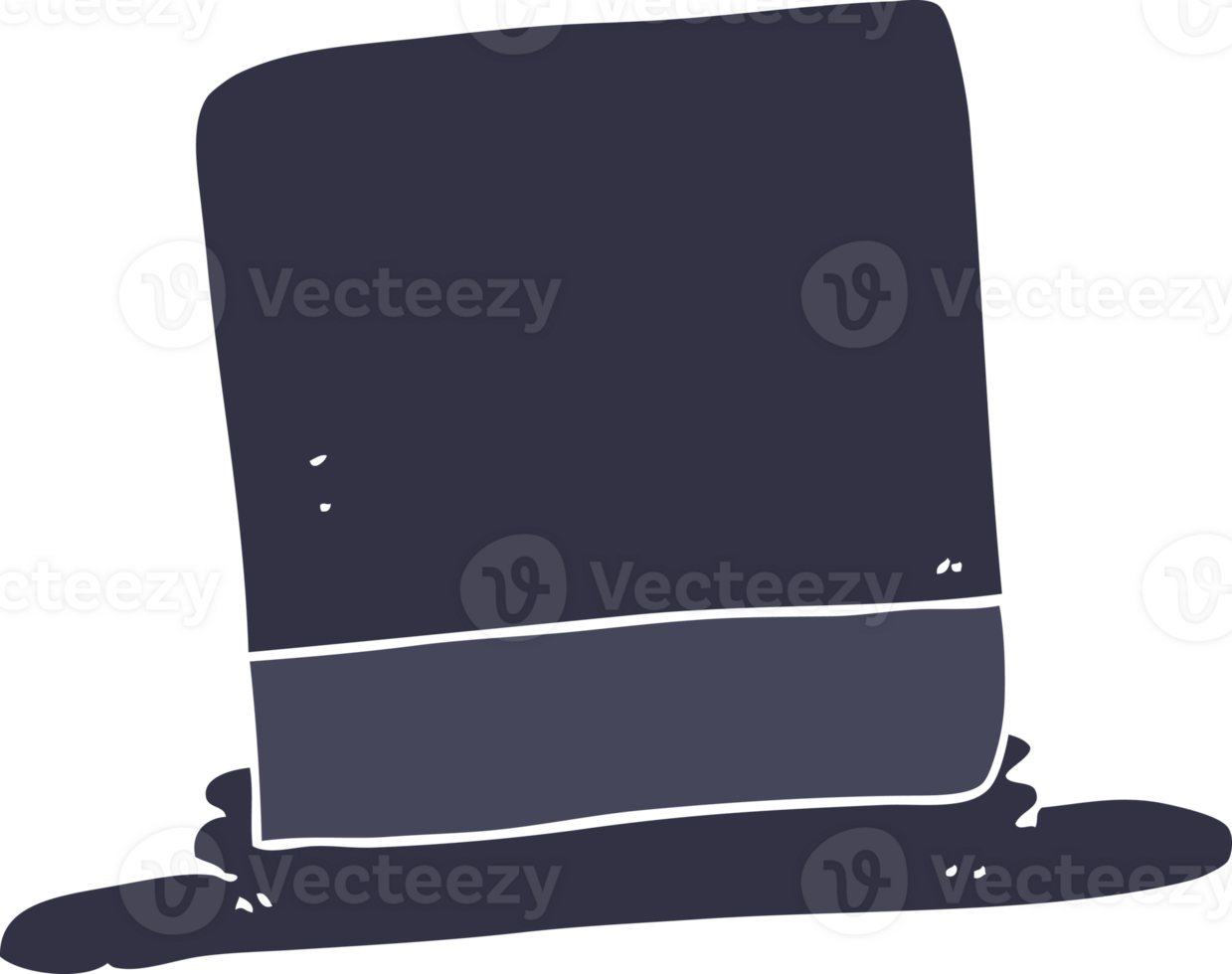 flat color illustration of top hat png
