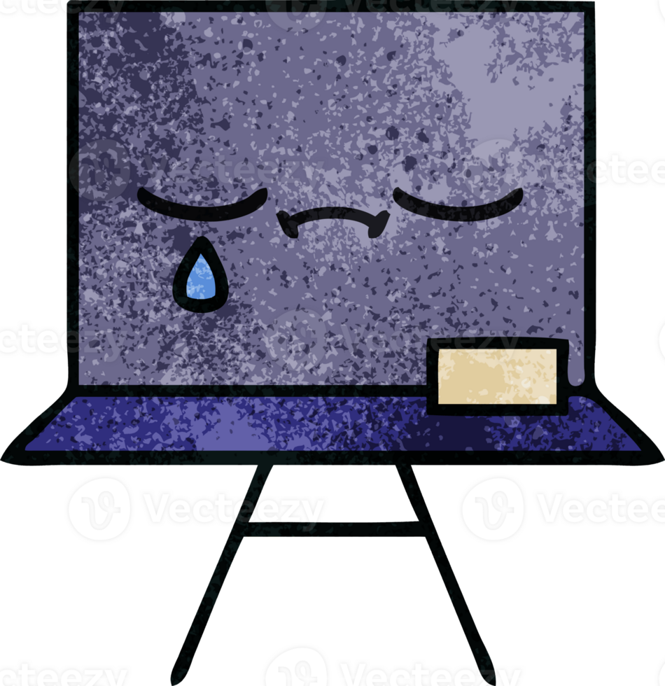retro grunge texture cartoon of a chalkboard png