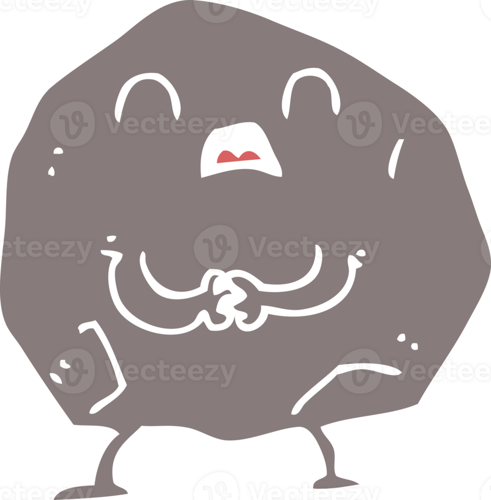 flat color style cartoon rock png