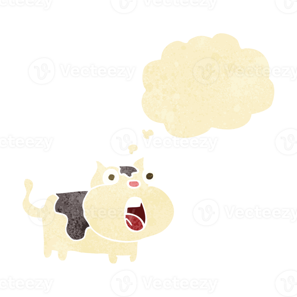 cartoon shocked cat with thought bubble png